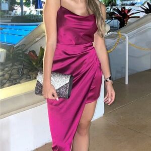 Zara Fuchsia Asymmetrical Dress